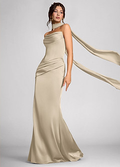 Vestido Champán Maxi Calista image3