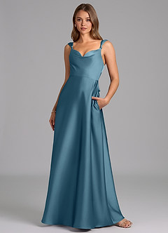 Azazie Beatrice Bridesmaid Dresses Bermuda A-Line Sweetheart Neckline Stretch Satin Dress image4