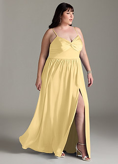 Azazie Zeya Bridesmaid Dresses Butter A-Line Pleated Stretch Satin Dress image12