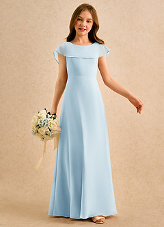 Azazie Kittie Girls Formal Flower Girl Klänningar Klä A-Line i Chiffong image6