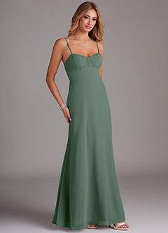 Azazie Breonna Bridesmaid Dresses Eucalyptus A-Line Sweetheart Neckline Chiffon Dress image4