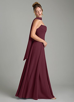 Azazie Gabriela Vestidos de damas de honor Vestido Cabernet de Gasa de Línea A con Corsé image3