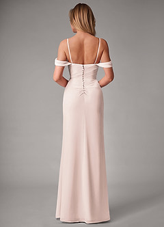 Azazie Haisley Jurken voor bruidsmeisjes Converteerbaar Jurk van Chiffon met Kolom Off the Shoulder Rozenblaadje image7