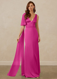 Christian Siriano Bridal for Azazie 1011 Robes de demoiselle d'honneur Robe Sirène en Satin extensible Arc Fuchsia image6