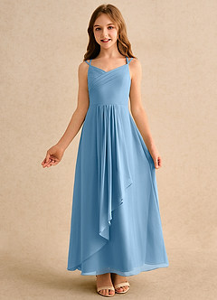 Azazie Zaida Girls Formal Flower Girl Klänningar Klänning A-Line i Chiffong Plisserad image4