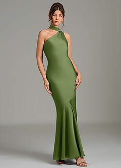 Azazie Jalissa Bridesmaid Dresses Juniper Mermaid One Shoulder Stretch Satin Dress image3
