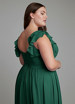 Azazie Anaya Bridesmaid Dresses Emerald A-Line Sweetheart Neckline Chiffon Dress image15