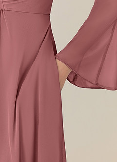 Azazie Teraso Kleider für die Brautmutter A-Linie Plissee Gittergewebe Kleid Wüstenrose image8