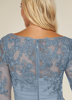 Azazie Alisondra Mother of the Bride Dresses Dusty Blue Sheath Scoop Lace Lace Dress image7