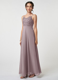 Azazie Sonya Junior Dusk A-Line Lace Chiffon Dress image1