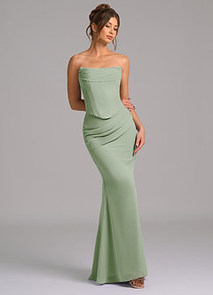 Azazie Sorrel Bridesmaid Dresses Dusty Sage Mermaid Corset Chiffon Dress image7