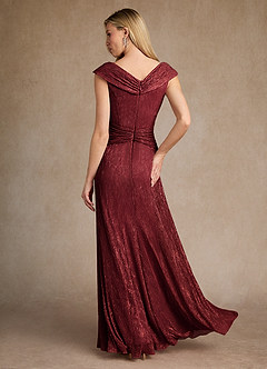 Azazie Warren Mother of the Bride Dresses Ruby A-Line Pleated Metallic Mesh Dress image4