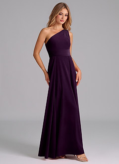 Azazie Dallas Robes de demoiselle d'honneur Robe Trapèze en velours Ue épaule Grain De Raisin image3