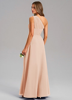 Azazie Phaedra Bridesmaid Dresses English Rose A-Line One Shoulder Chiffon Dress image7