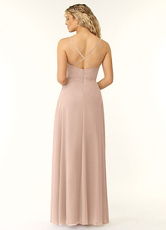 Azazie Naeem Bridesmaid Dresses English Rose A-Line V-Neck Ruffle Chiffon Dress image2