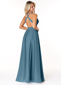 Azazie Ashia Bridesmaid Dresses Bermuda A-Line Pleated Chiffon Dress image2
