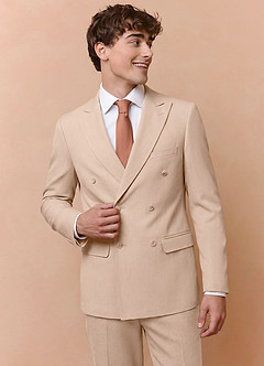 front Collins Gelbbraun Zweireihiger Anzug aus Wollmischung