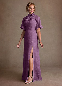 Azazie Hypatia Suknie dla Matki Panny Młodej Osłona Pofałdowany Kwiatowe wypalenie Długość podłogi Sukienka image2