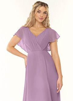 Azazie Rylee Bridesmaid Dresses Wisteria A-Line Pleated Chiffon Dress image5