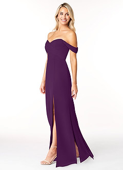 Azazie Joretta Bridesmaid Dresses Grape A-Line Sweetheart Neckline Chiffon Convertible Dress image4