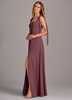 Azazie Debra Bridesmaid Dresses Sangria A-Line with Pockets Chiffon Convertible Dress image10