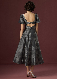 Kalani Charcoal Puff Sleeve Midi Dress image6