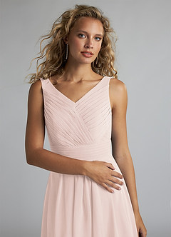 Azazie Grace Bridesmaid Dresses Rose Petal A-Line Pleated Chiffon Dress image5