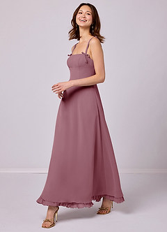 Barbie ♥ Azazie Final Sale Vintage Mauve A-Line Pleated Chiffon Dress image4