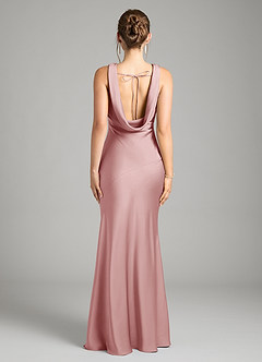 Azazie Rylina Bridesmaid Dresses Dusty Rose Mermaid Stretch Satin Dress image2
