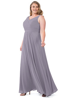 Azazie Pierrette Bridesmaid Dresses Fog A-Line Pleated Chiffon Dress image53