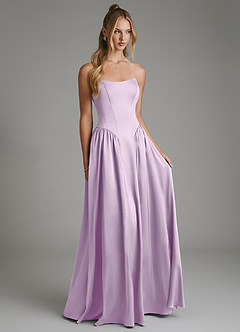 Azazie Arden Robes de demoiselle d'honneur Robe Trapèze en Satin extensible Corset Frostiges Flieder image1