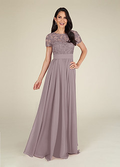 Azazie Annette Mother of the Bride Dresses Dusk A-Line Lace Chiffon Dress image3