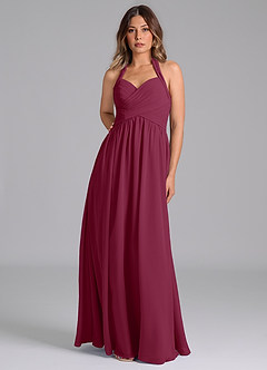 Azazie Darlyn Bridesmaid Dresses Mulberry A-Line Sweetheart Neckline Chiffon Dress image5