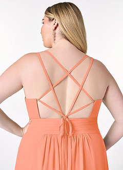 Azazie Farren Bridesmaid Dresses Sunset A-Line Pleated Chiffon Convertible Dress image15