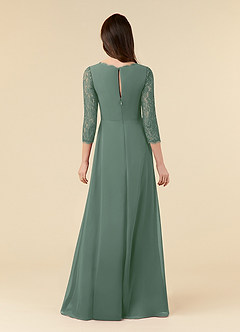 Azazie Eevee Final Sale A-Line Lace Chiffon Floor-Length Dress image2