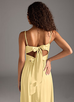 Azazie Zeya Bridesmaid Dresses Butter A-Line Pleated Stretch Satin Dress image4