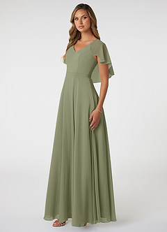 Azazie Jamie Brautjungfernkleider A-Linie Chiffon Kleid Pistazie image3
