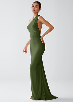 Lydia Olive Stretch Knit Maxi Dress image4