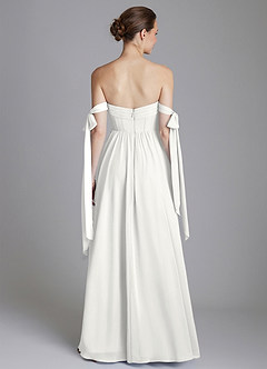 Azazie Ayanna Bridesmaid Dresses White A-Line Off the Shoulder Chiffon Dress image2