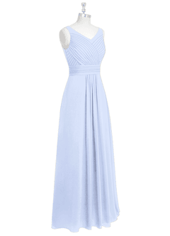 Azazie Pierrette Bridesmaid Dresses Ice A-Line Pleated Chiffon Dress image9