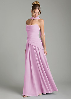 Azazie Gabriela Bridesmaid Dresses Candy Pink A-Line Corset Chiffon Dress image4
