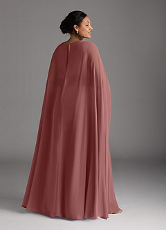 Azazie Isa Mother of the Bride Dresses Desert Rose A-Line V-Neck Pleated Chiffon Dress image8
