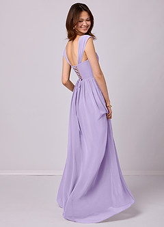 Barbie ♥ Azazie Bridesmaid Dresses Lilac A-Line Corset Chiffon Dress image4