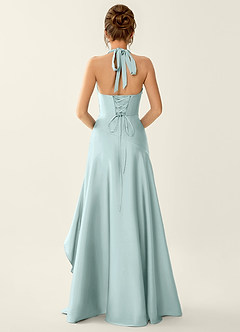 Titania Nebel Satin-Abendkleid mit V-Ausschnitt und Rüschen image2