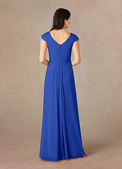Azazie Janie vestidos de madre de la novia Vestido de Azul Real de Encaje de Sirena image4