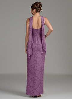 Azazie Calandra Robes de demoiselle d'honneur Robe Fourreau en Blumen-Burnout Plissé Glycine image6