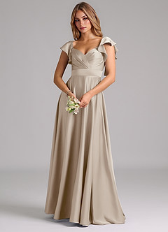 Azazie Leilani Bridesmaid Dresses Frost A-Line Ruched Stretch Satin Dress image7