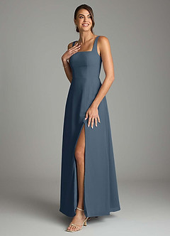 Azazie Debra Bridesmaid Dresses Neptune A-Line with Pockets Chiffon Convertible Dress image5