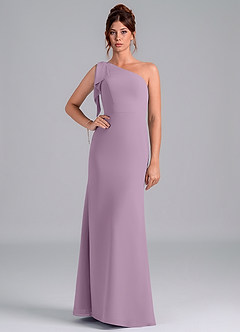 Azazie Rinna Bridesmaid Dresses Wisteria Mermaid One Shoulder Chiffon Dress image1
