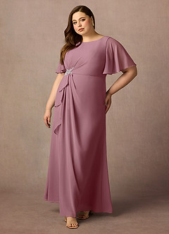 Azazie Rain Mother of the Bride Dresses Vintage Mauve Sheath Beaded Chiffon Dress image9